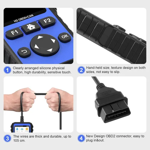 Miniatura 6 de OBDResource Full Systems - Herramienta de escáner de camión resistente HD OBD/EOBD/OBD2, herramienta de diagnóstico automotriz para camiones