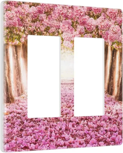 Miniatura 268 de Cubiertas de placa de pared de 3 gang con interruptor de luz de triple palanca, en negro y dorado con esplendor de oro rosa, estampado floral