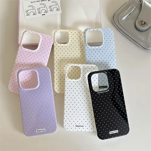 Miniatura 7 de inewateri Funda compatible con iPhone 11 con bonito diseño estético de lunares a la moda, fundas simples para TPU suave, funda de protección Negro