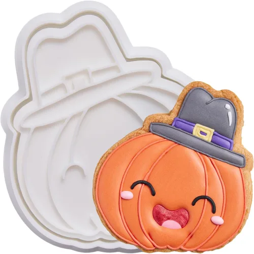 Miniatura 10 de Cortadores de galletas de otoño de Acción de Gracias, formas de bellotas y hojas con sellos de émbolo, accesorios de horneado de ácido poliláctico