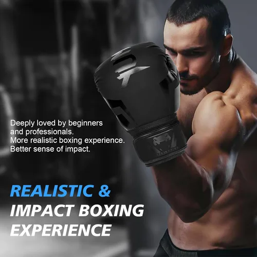 Miniatura 7 de Inmorven Boxing Gloves, Training Sparring, Muay Thai MMA Kickboxing, Men Women, Heavy Punching Bag Focus Mitts Pads Workout, Ventilated Palm - XS