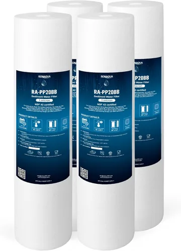 Miniatura 17 de Filtros de agua de repuesto para sedimentos grandes de 1 micrón, cartuchos de 4.5 x 10 pulgadas de Ronaqua bien combinados con RFC-BBSA, W15-PR
