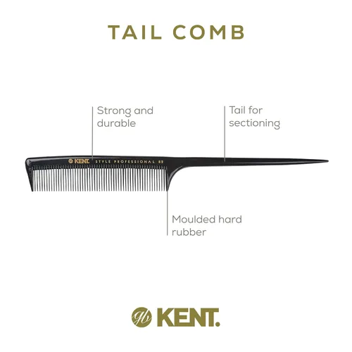 Miniatura 4 de Kent SPC82 Peine de dientes finos estilo salón para peinado - Peine profesional de barbero para corte de pelo para peinar y dar volumen