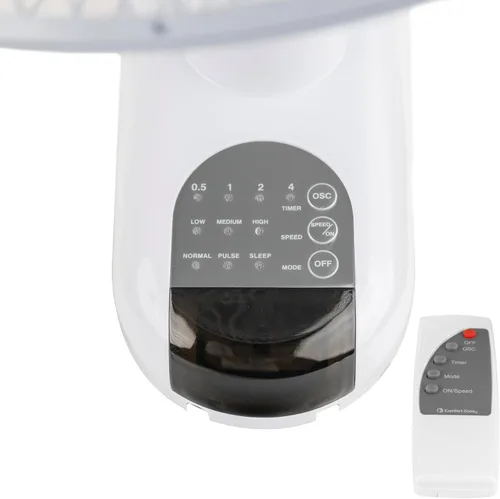Miniatura 2 de Comfort Zone Ventilador de montaje en pared de 16 pulgadas con control remoto, funcionamiento silencioso de 3 velocidades, temporizador, inclinación