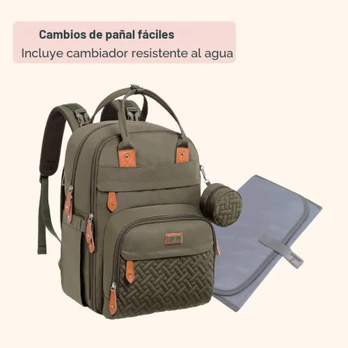 Miniatura 7 de BabbleRoo - Mochila para pañales - Bolso de viaje con artículos esenciales para bebés - Mochila multifunción resistente al agua, bolso de viaje