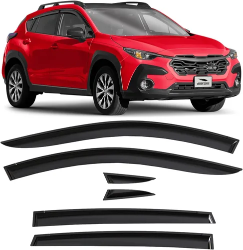 Miniatura 11 de Voron Glass - Cinta adhesiva de borde cromado, protectores de lluvia extra duraderos para Ford Edge 2015-2024, deflectores de ventana, viseras