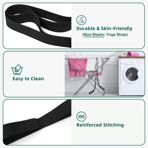 Miniatura 2 de Abiarst - Correa elástica para yoga para terapia física, banda elástica de 10 bucles no elástica para pilates, flexibilidad, ejercicio y gimnasia