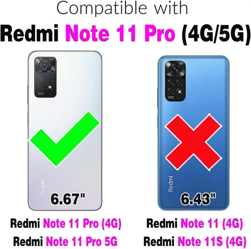 Miniatura 2 de Asuwish Funda de teléfono para Xiaomi Redmi Note 11 Pro 4G/5G con protector de pantalla de vidrio templado y cubierta de cámara deslizante Soporte