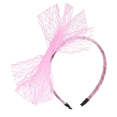 Miniatura 11 de SUMERSHA Diadema de lazo de encaje neón para mujer, disfraz de los años 80, accesorio para el cabello para fiesta temática de los años 80, aro