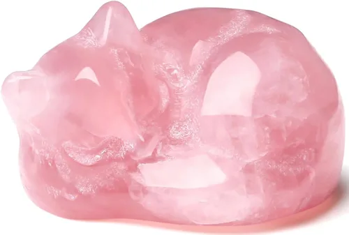 Miniatura 24 de QINJIEJIE Gato de Cristal de Obsidiana Negra de 2 Pulgadas, Piedras Preciosas de Gato Negro, Decoraciones de Estatua de Piedra Curativa, Lindas