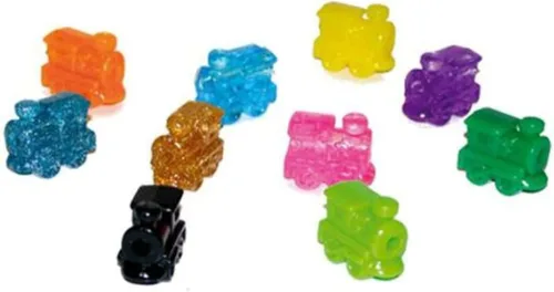 10 marcadores de tren dominó (colores aleatorios)