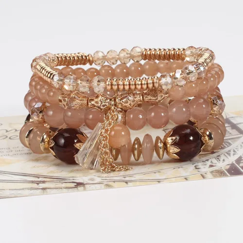 Miniatura 2 de Pulseras bohemias para mujer, estilo vintage, apilables, con cuentas, joyería elástica para la playa
