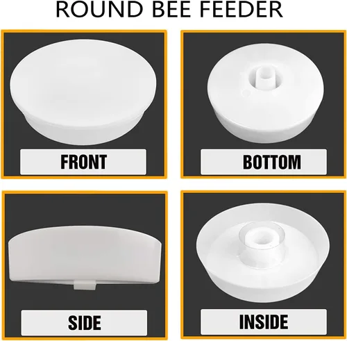 Miniatura 3 de Aukbeefun Alimentador de abeja redondo rápido, alimentador superior de colmena de abeja blanca, equipo profesional de apicultura de 2 piezas