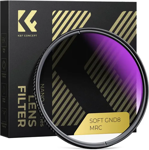 Miniatura 8 de K&F Concept Filtro de lente GND8 suave de 1.929 in (3 topes) Filtro de densidad neutra graduada suave con 28 recubrimientos multicapa para lente