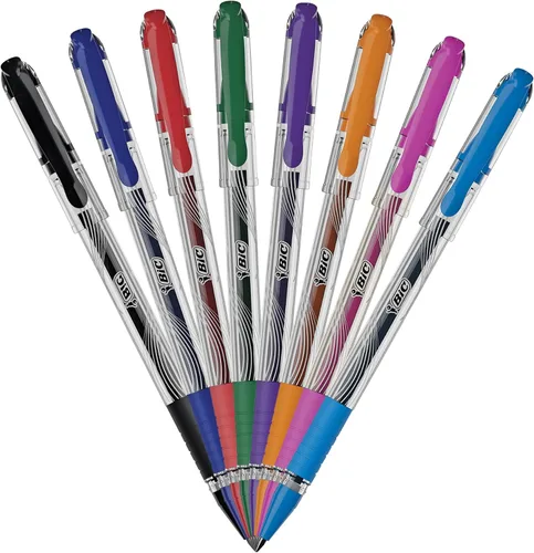 Miniatura 3 de BIC Bolígrafo de gel Gel-ocity Smooth Stic, punta media (0.028 in), colores surtidos, 8 unidades, bolígrafos de tinta de gel vibrantes y suaves