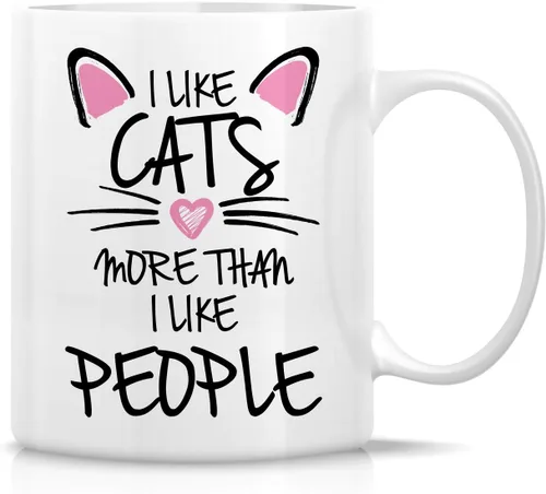Miniatura 13 de Retreez - Taza Graciosa Show Me Your Kitties Amantes de Gatos, 325 ml, Tazas de Café de Cerámica, Divertidas, Sarcasmo, Sarcasticas, Regalos