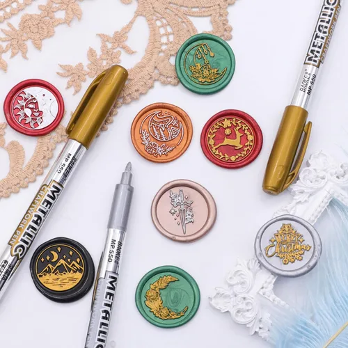 Miniatura 4 de SWANGSA Kit de calentador de sellado de cera, horno de cera de sellado con 2 bolígrafos, cuchara y 2 velas para invitación de boda sobre carta Verde