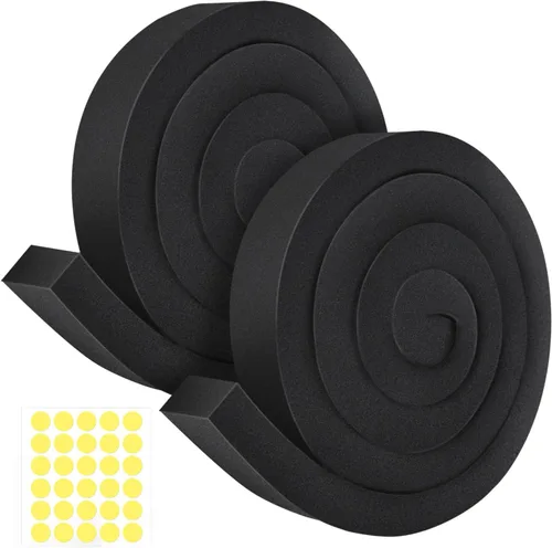 Paquete de 2 cintas de espuma para aire acondicionado con adhesivo, 1 x 2 x 6.5 pies, kit de sellado de ventana de CA de alta resistencia, 2 PIEZAS