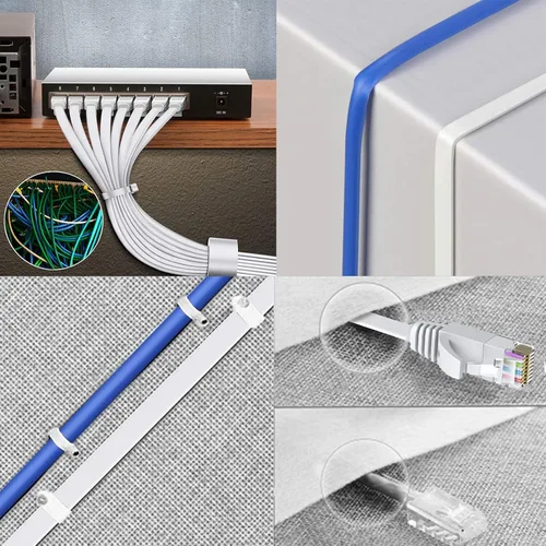 Miniatura 6 de BUSOHE Cable Ethernet Cat6 de 20 pies, color blanco, Cat-6 plano RJ45 para computadora, Internet LAN, red Ethernet, cable de conexión Ethernet - 20
