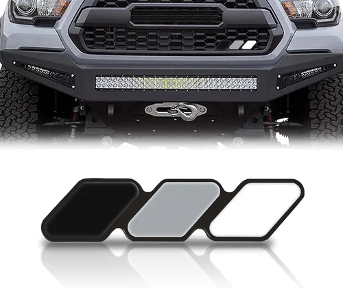 1 PC Emblema de rejilla tricolor para decoración de accesorios Compatible con Tacoma 4Runner Tundra Sequoia Rav4 Highlander, Insertos de rejilla