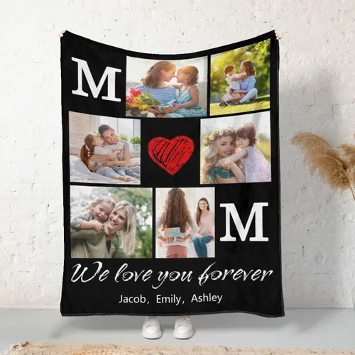 Miniatura 53 de MyPupSocks Manta personalizada para mamá, regalos personalizados para mamá, manta de cama con fotos, regalos de cumpleaños para mujeres, mamá