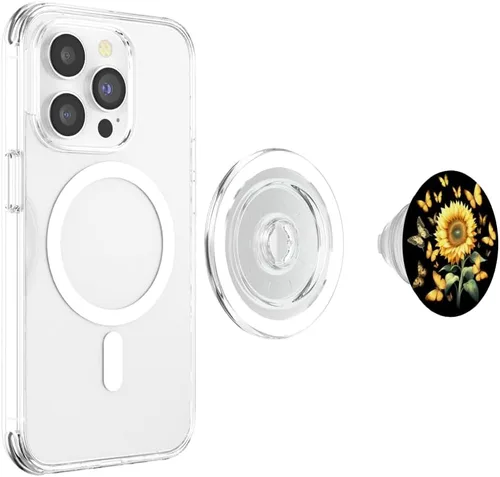 Miniatura 4 de Lindo amarillo mariposa girasol monarca mariposa naturaleza PopSockets MagSafe PopGrip para iPhone