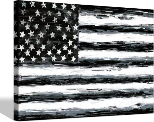 Miniatura 9 de SD SOFT DANCE Pintura de la bandera de la vieja gloria: arte de pared vintage con bandera estadounidense, estrellas y rayas sobre fondo de madera