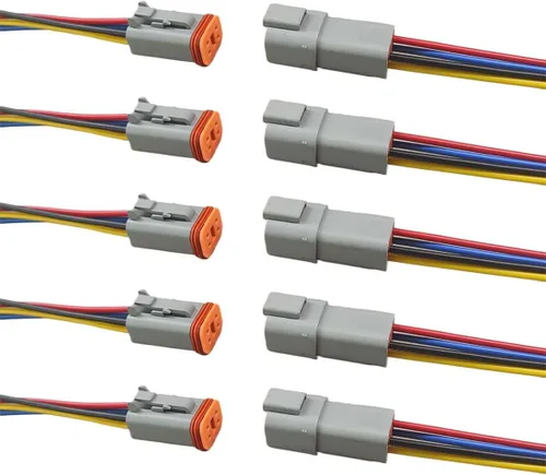 Miniatura 9 de Conector eléctrico impermeable de 2 pines Deutsch para automóvil con cable de 17 AWG, arnés de cableado de enchufe macho y hembra automotriz de 2