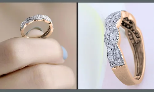 Miniatura 3 de Dazzlingrock Collection Anillo apilable de oro de 14 quilates con diamantes redondos de 0.25 quilates (ctw) para mujer, para aniversario, boda, 1/4