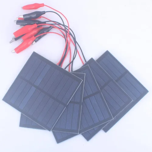 Miniatura 8 de 5 paneles solares pequeños, 1 W, 5 V, 200 mA, mini panel solar fotovoltaico de células solares con clip de alambre de 3.524 in x 3.524 in