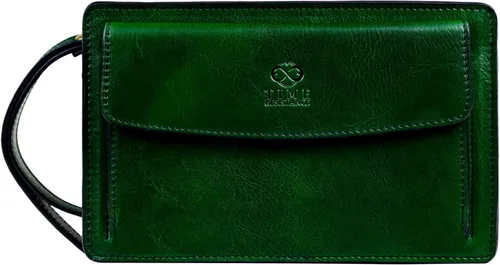 Time Resistance Bolso de mano de cuero para hombre, organizador de muñeca, maletín hecho a mano en Italia, caja de regalo incluida