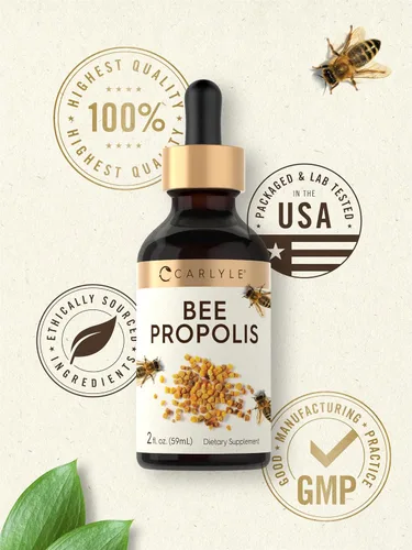 Miniatura 6 de Carlyle Gotas de tintura de propóleo de abeja 2 onzas líquidas Extracto líquido Suplemento sin OMG, sin gluten