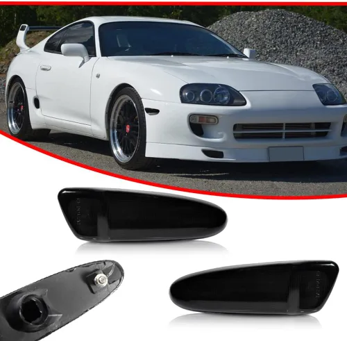 Miniatura 2 de Lente ahumada, luz de marcador lateral frontal, carcasa de la lámpara de guardabarros compatible con Toyota SUPRA MK.4 1997 1998 y Toyota Celica