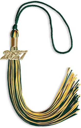 Miniatura 26 de Endea Graduation - Borla de doble color mixto con fecha dorada (negro/dorado antiguo, 2021)