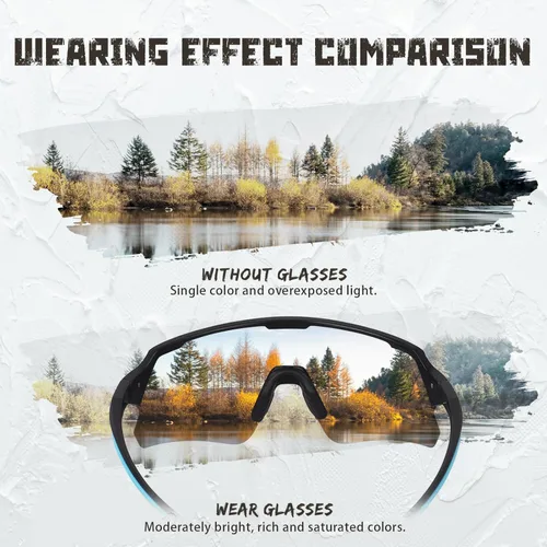 Miniatura 6 de Gafas de ciclismo polarizadas para hombres, mujeres y jóvenes, UV400, gafas de sol para bicicleta de montaña, MTB, correr, pesca, béisbol