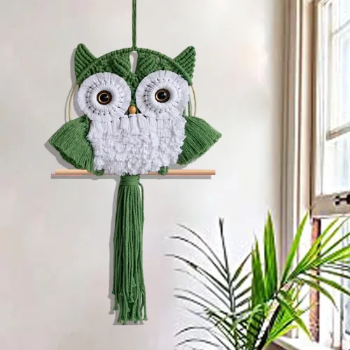 Miniatura 20 de ACEDSGN Tapiz de macramé para colgar en la pared, diseño bohemio hippy, tapiz hecho a mano, decoración de pared para cuarto del bebé, dormitorio