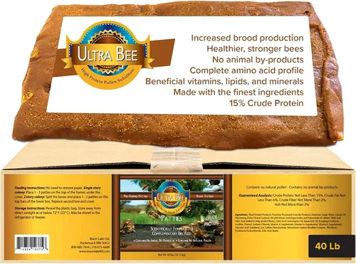 Miniatura 11 de Mann Lake Bee-Pro Patties, Mejoradas con Ayuda Digestiva Pro Health, Impulsa la Producción de Crías, Sustituto Proteico de Polen, 10 Libras