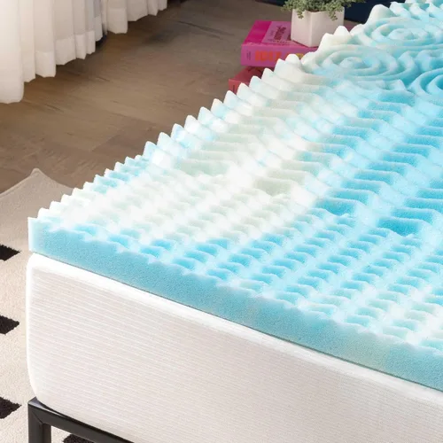 Miniatura 5 de Best Price Mattress - Cubrecolchón de espuma viscoelástica de 2 pulgadas con 5 zonas, con gel en espiral Aerobreeze, certificado CertiPUR-US, Dorm