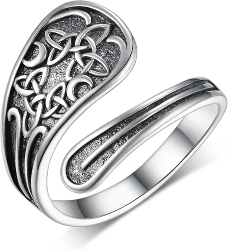 Feijiesi Open Ring for Women Sterling Silver Thumb Ring Spoon Ring for Women Girls