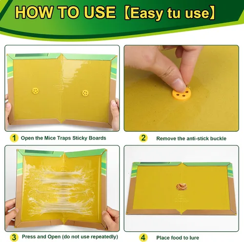 Miniatura 6 de Paquete de 6 trampas adhesivas para ratones, ratones, roedores, serpientes, sin contacto para interiores, para el hogar, cocina, garaje, sótanos