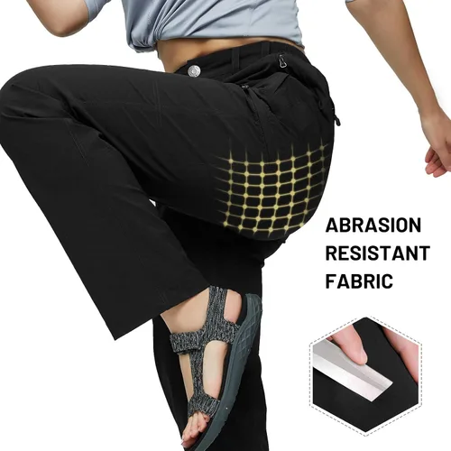 Miniatura 2 de MIER - Pantalón cargo para mujer, secado rápido, ligero, táctico, 6 bolsillos, elástico y resistente al agua
