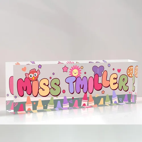 Miniatura 34 de Placa de nombre de escritorio personalizada, placas de identificación acrílicas personalizadas para escritorio, accesorio de oficina para mujeres