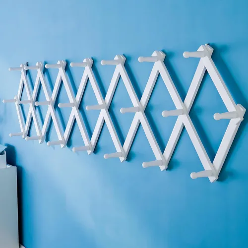 Miniatura 29 de SKOLOO Perchero para sombreros de pared con 17 ganchos, madera maciza, moderno, ampliable, perchero de pared para abrigos, sombreros, bolsos, gorras