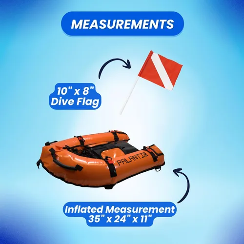 Miniatura 10 de Palantic Barco flotante inflable para pasarela de buceo con bandera de buceo y bomba de aire, naranja