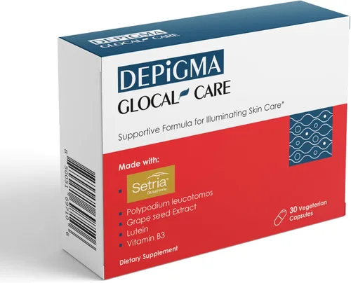 GlocalCare Las cápsulas Depigma apoyan la reducción de la hiperpigmentación, el melasma y las manchas oscuras con glutatión, leucotomos de