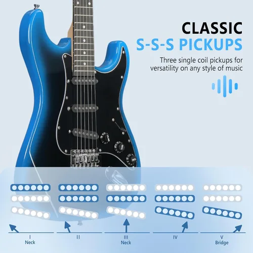 Miniatura 2 de GLARRY Guitarra eléctrica de tamaño completo para principiantes amantes de la música con amplificador de 20 W y paquete de accesorios para guitarra