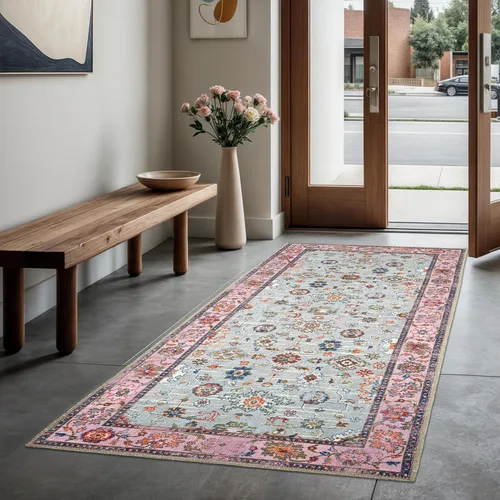 Miniatura 46 de GLN Rugs Traditional Collection - Alfombra de felpilla lavable a máquina, tradicional, antideslizante, alfombra de felpilla de pelo bajo, para sala