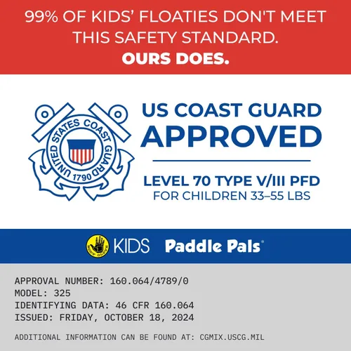 Miniatura 2 de Body Glove Paddle Pals Learn to Swim Life Vest, One Size 33-55 LBS