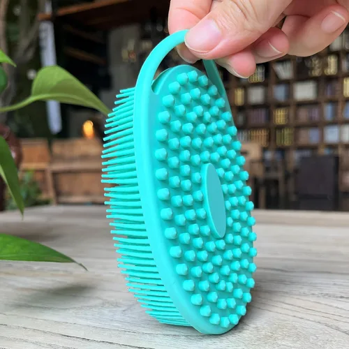 Miniatura 34 de Cepillo sensorial prémium para niños o autismo, limpiador corporal de silicona suave, 2 en 1, cepillos sensoriales para terapia ocupacional, esponja