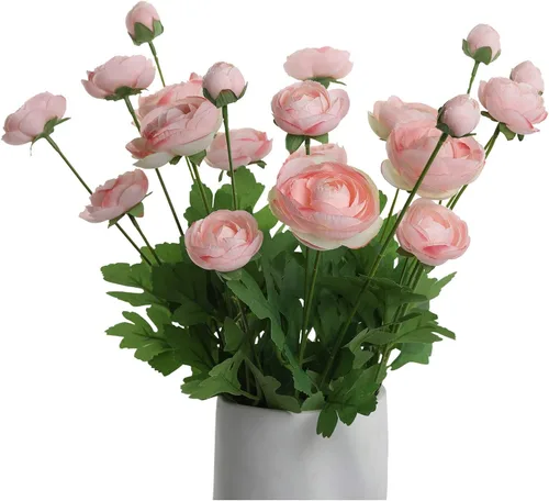 Miniatura 13 de Flores artificiales de seda, ranúnculo, flores falsas, 5 unidades, adecuadas para decoración de núcleos, creación floral de boda, arreglo floral